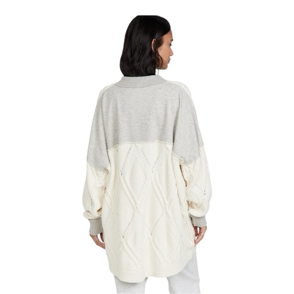 FREE PEOPLE Olympia Tunic Cable Knit Chunky Sweater Sweatshirt XS OVERSIZED S M - Picture 9 of 16